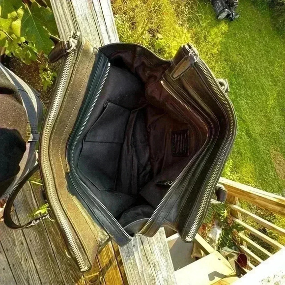 COACH Leather 2WAY Hand-bag 25350 black shoulder crossbody classic w/Tassles - Picture 11 of 11